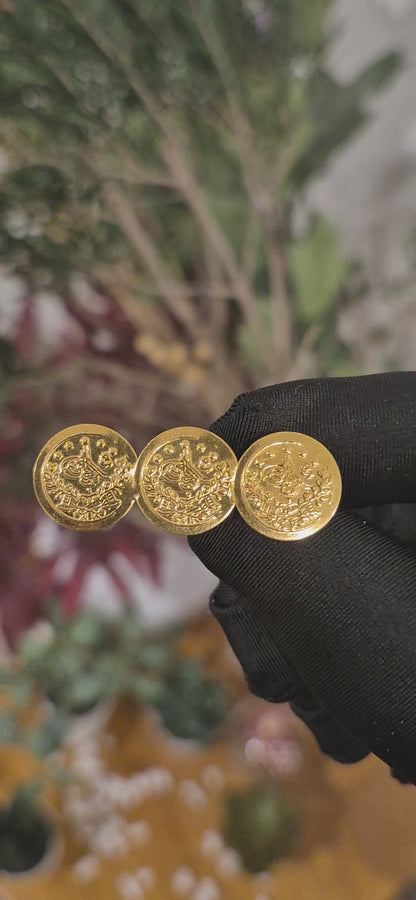 Gold Lira Coin Brooch 21KT - FKJBRCH21KM11521