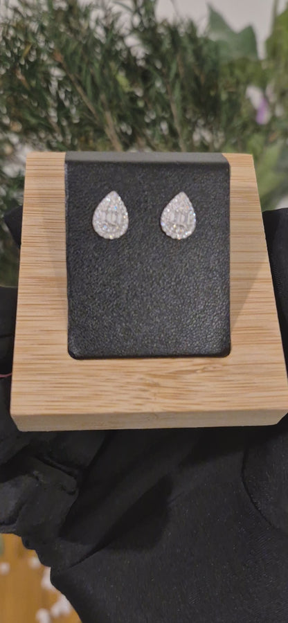 Sterling Silver 925 Crystal Teardrop Earrings - FKJERNSL11113