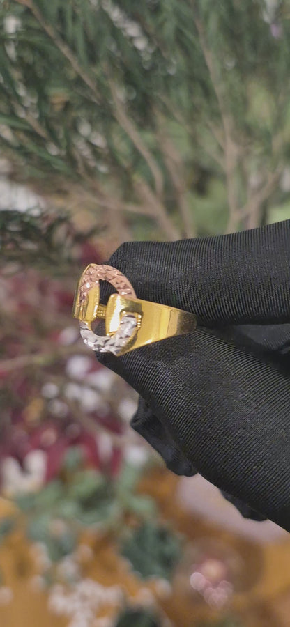 Gold Soft Link Ring 21KT - FKJRN21KM11190