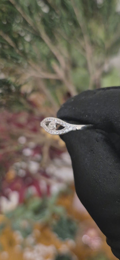 Sterling Silver 925 Eye Shaped Ring - FKJRNSL11079