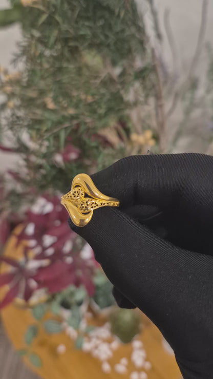 Gold Turkish Design Ring 21KT - FKJRN21KM11891