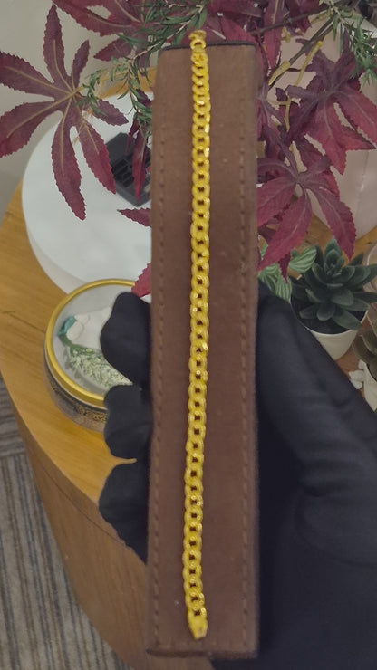 Gold Cuban Link Bracelet 21KT - FKJBRL21KM11825