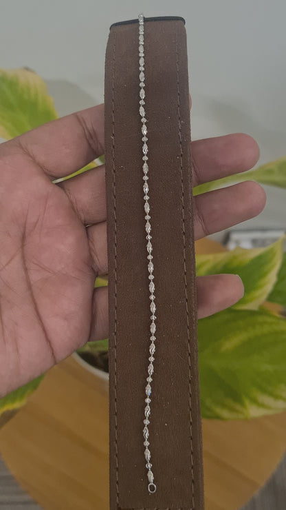 Sterling Silver 925 Bead Line Bracelet - FKJBRLSL10602