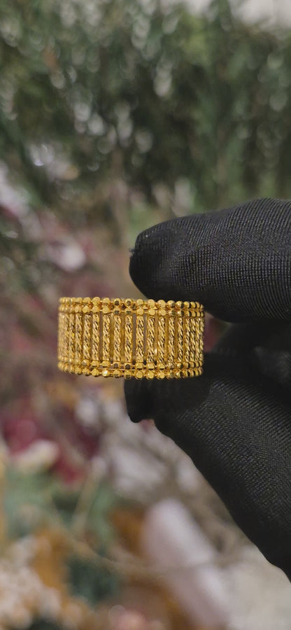 Gold Vertical Bar Ring 21KT - FKJRN21KM11252