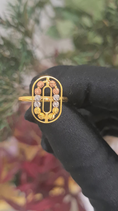 Gold Beaded Ring 21KT - FKJRN21KM10453