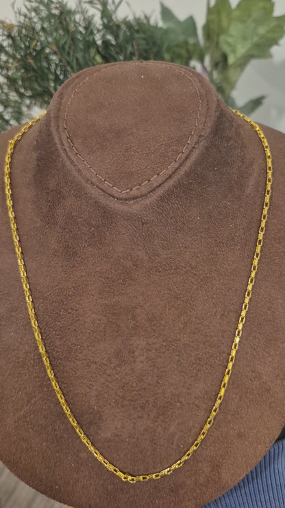 Gold Rectangular Link Chain 21KT - FKJCN21KM10939