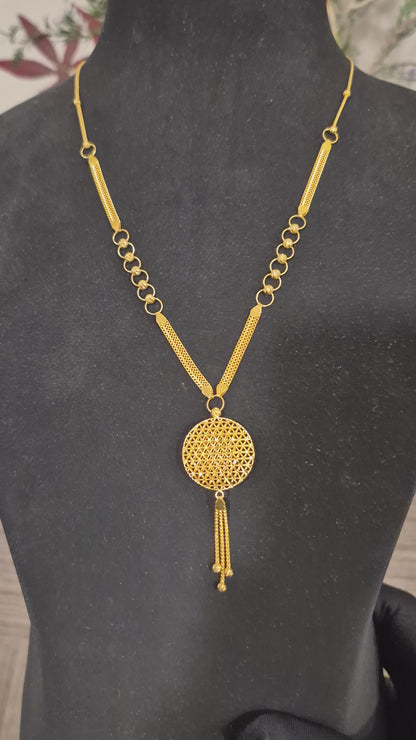 Gold Turkish Design Tassel Necklace 21KT - FKJNKL21KM12016