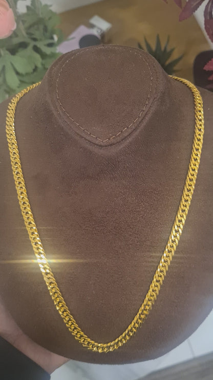 Gold Polished Curb Link Chain 21KT - FKJCN21KM10404