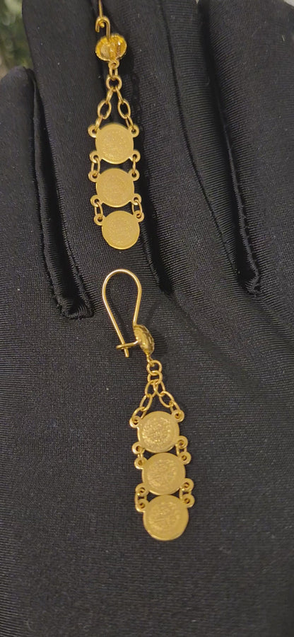 Gold Luxe Vintage Earrings 21KT - FKJERN21KM11428