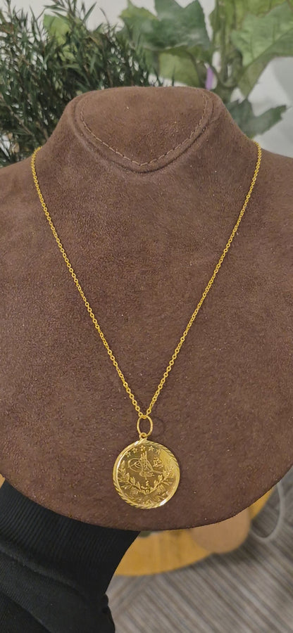 Gold Lira Coin Necklace 21KT - FKJNKL21KM11282