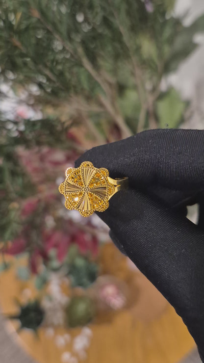 Gold Turkish Design Ring 21KT - FKJRN21KM11819