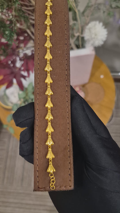 Gold Fan Link Bracelet 21KT - FKJBRL21KM11673