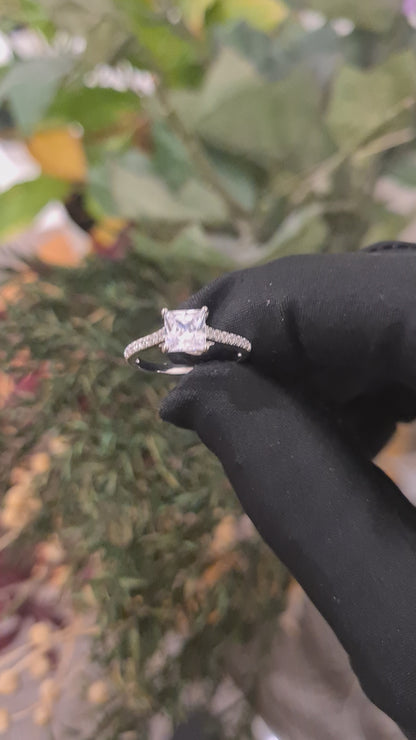 Sterling Silver 925 Classic Princess Ring - FKJRNSL10759