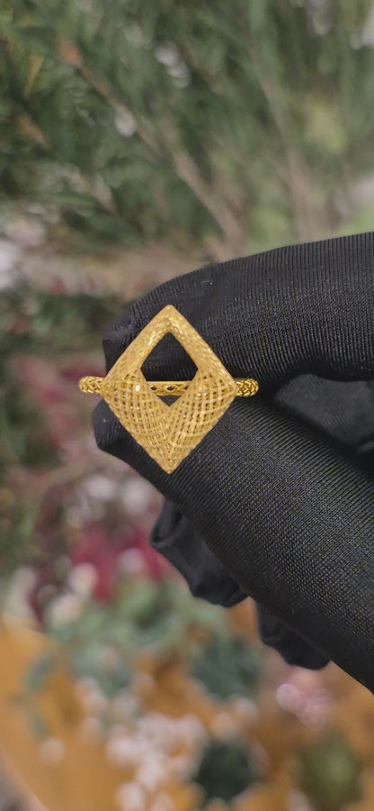 Gold Open Triangle Ring 21KT - FKJRN21KM11201