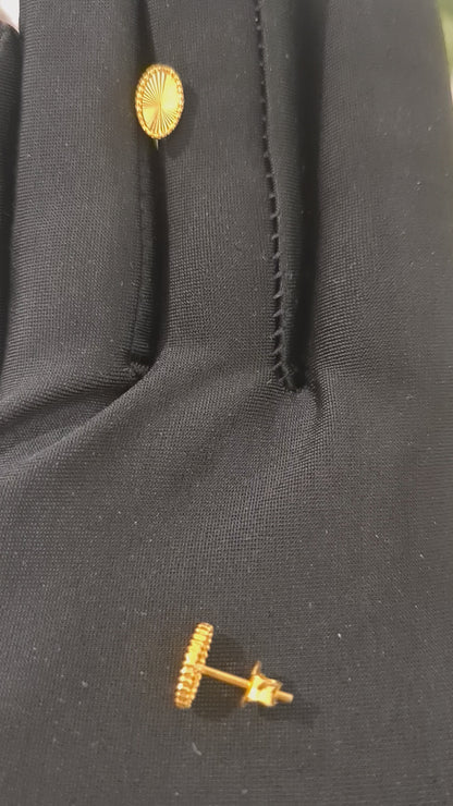 Gold Oval Glow Earrings 21KT - FKJERN21KM10868