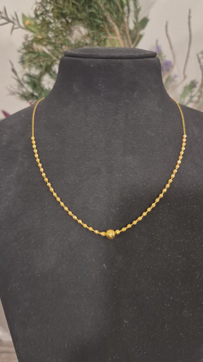 Gold Round Beads Necklace 21KT - FKJNKL21KM12014