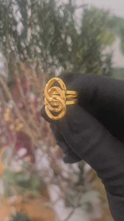 Gold Linked Loop Ring 21KT - FKJRN21KM10872