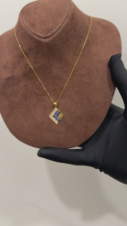 Gold Necklace (Chain with Rhombus Shaped Pendant) 21KT - FKJNKL21KM10206