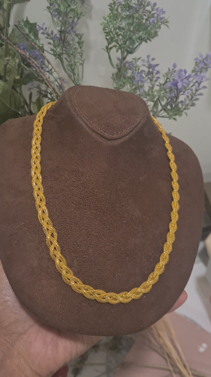 Gold Timeless Braided Chain 21KT - FKJCN21KM10381