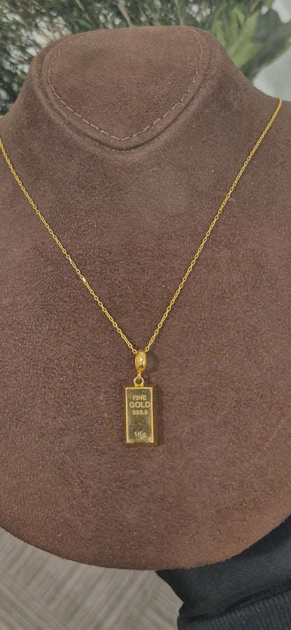 Gold Bar Style Necklace 21KT - FKJNKL21KM11437