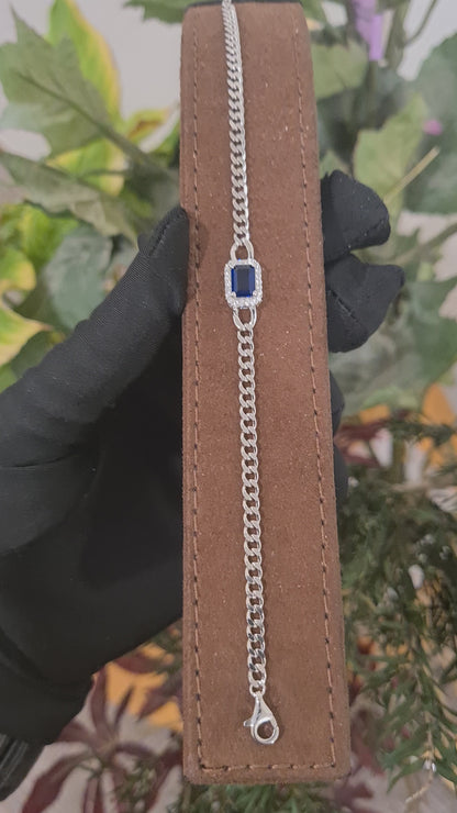 Sterling Silver 925 Blue Gem Bracelet - FKJBRLSL10662
