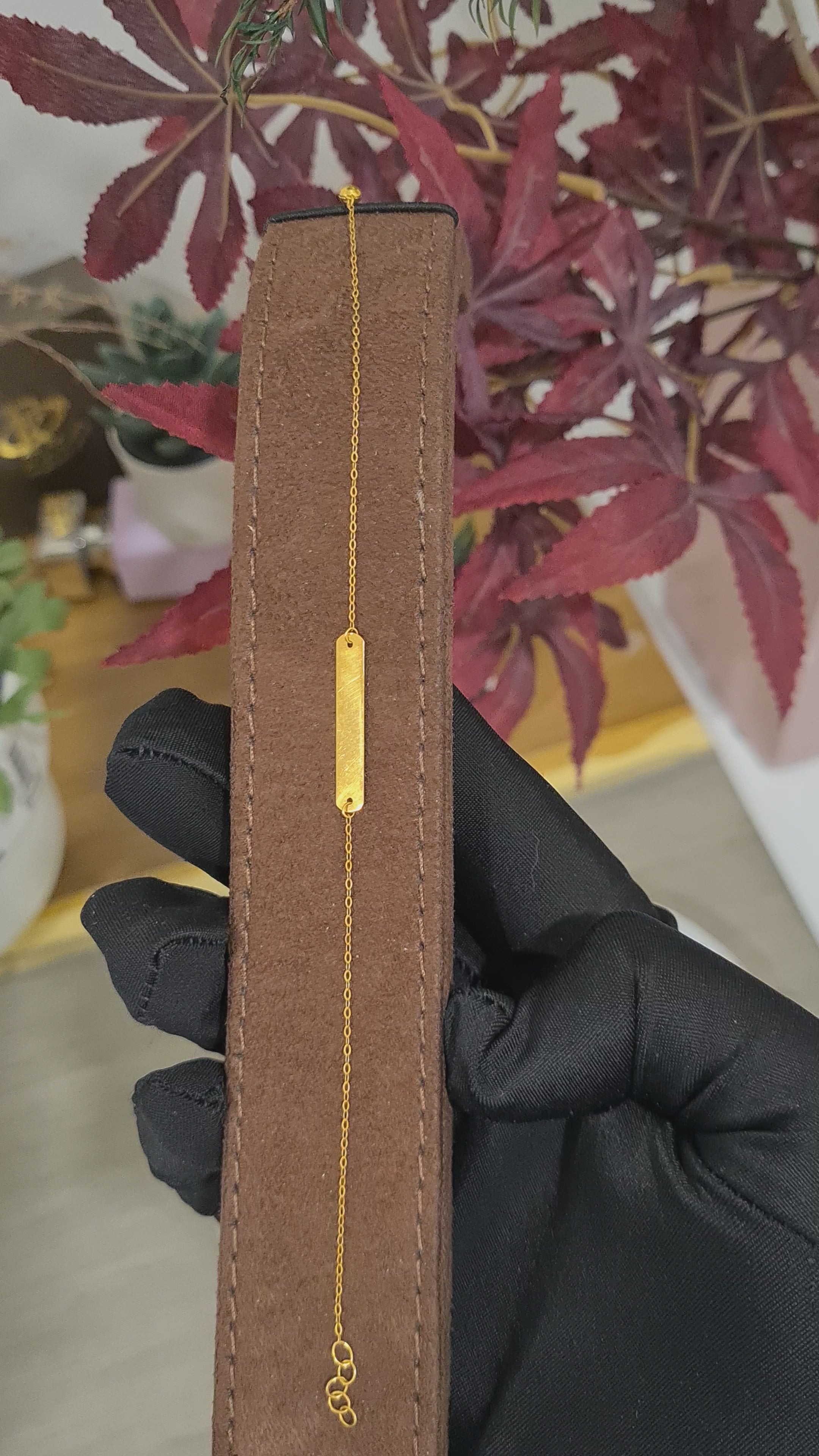 Gold Bar Charm Bracelet 21KT - FKJBRL21KM10495