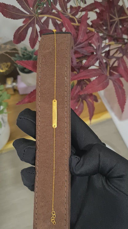 Gold Bar Charm Bracelet 21KT - FKJBRL21KM10495