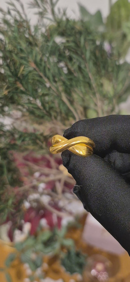 Gold Elegant Twist Ring 21KT - FKJRN21KM11212