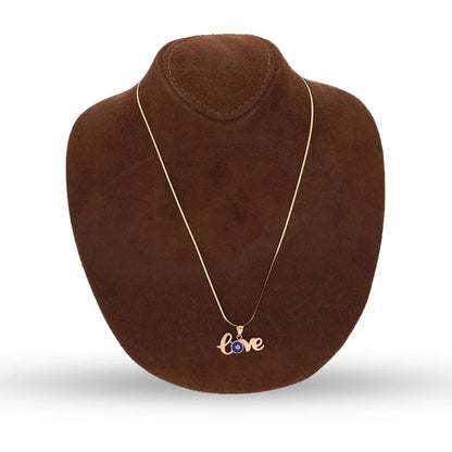 Rose Gold Necklace (Chain With Love And Evil Eye Pendant) 18Kt - Fkjnkl18K5226 Necklaces