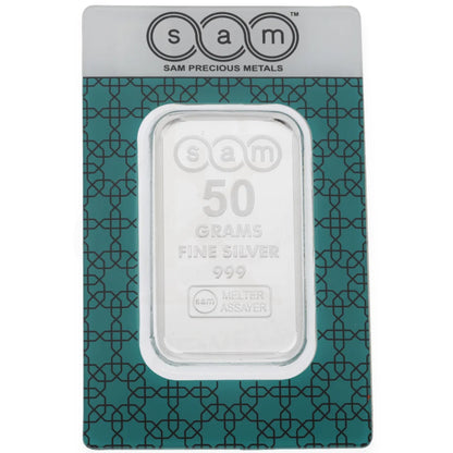 Sam Precious Metals 50 Grams Silver Bar In 999 - Fkjgbrsl2238 Bars