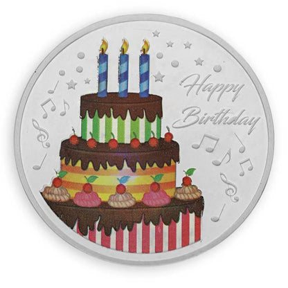 Silver 25 Grams Birthday Cake Coin In Fine 999 - Fkjconsl3119 Bars