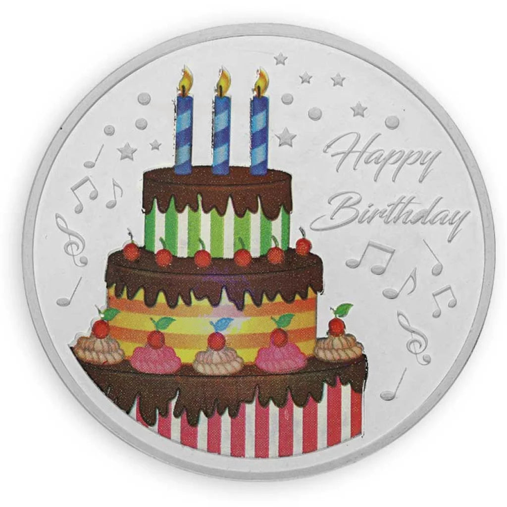 Silver 50 Grams Birthday Cake Coin In Fine 999 - Fkjconsl3105 Bars