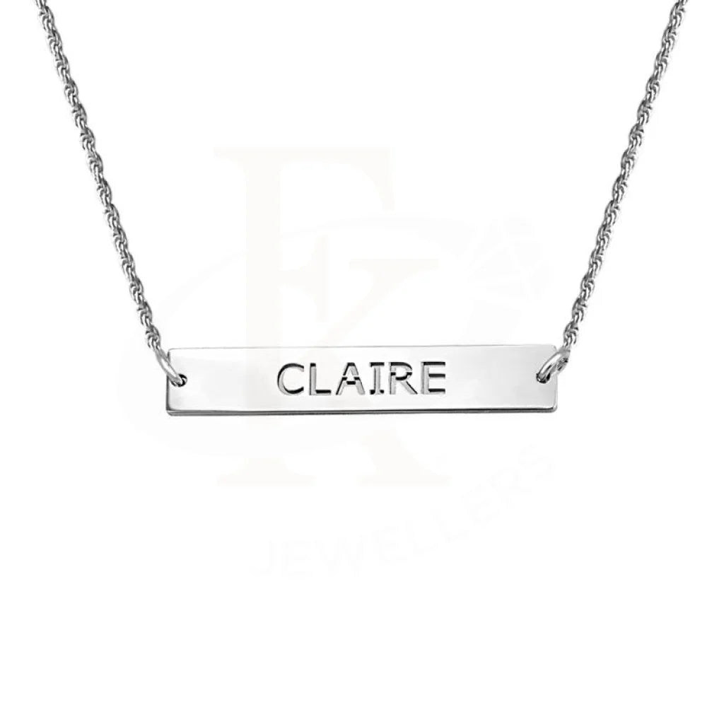 Silver 925 Name Engraved Bar Necklace - Fkjnkl1924 Necklaces