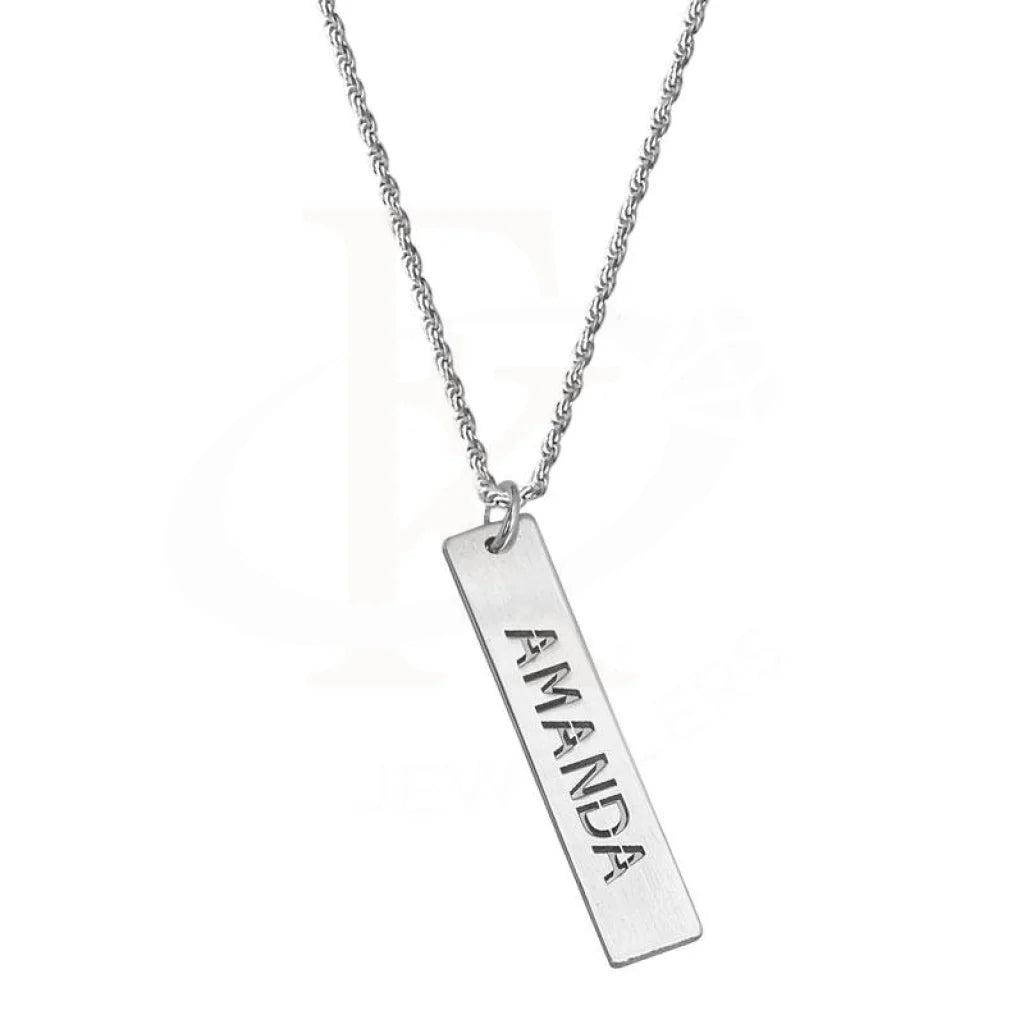 Silver 925 Name Engraved Bar Necklace - Fkjnkl1925 Type 1 Necklaces