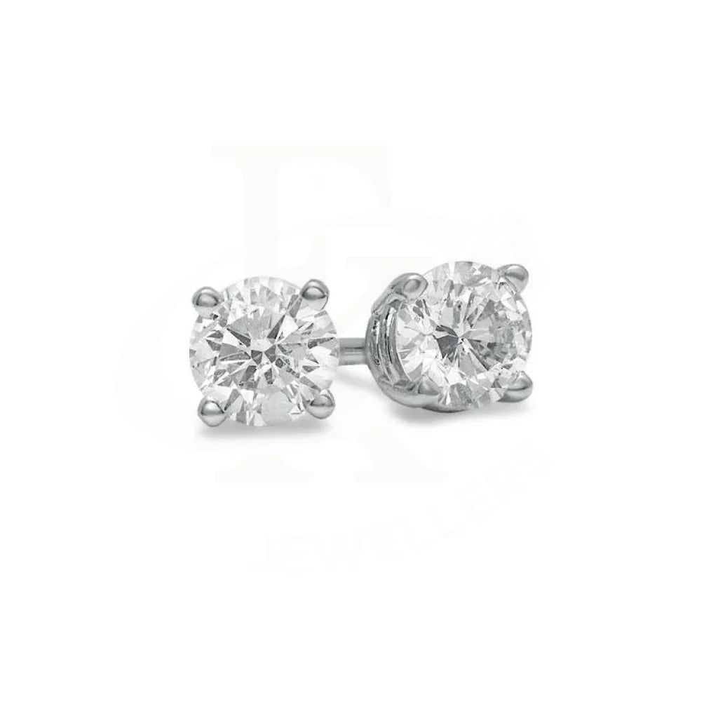 Silver 925 Solitaire Stud Earrings - Fkjern1753