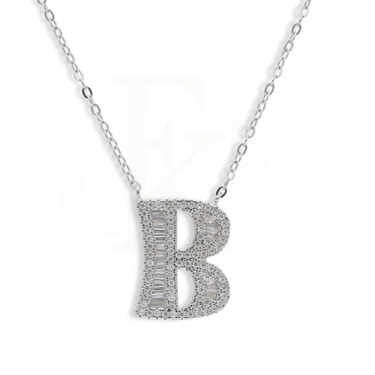 Sterling Silver 925 Alphabet Necklace - Fkjnklsl2946 B / 3.870 Grams Necklaces