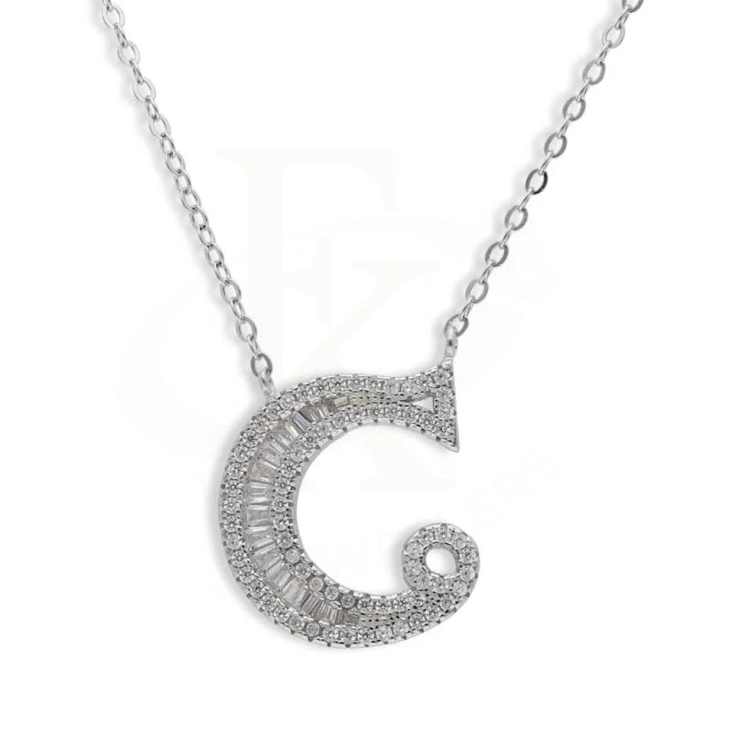 Sterling Silver 925 Alphabet Necklace - Fkjnklsl2946 C / 3.700 Grams Necklaces