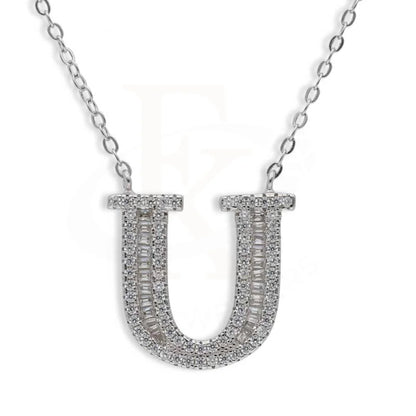 Sterling Silver 925 Alphabet Necklace - Fkjnklsl2946 U / 3.880 Grams Necklaces