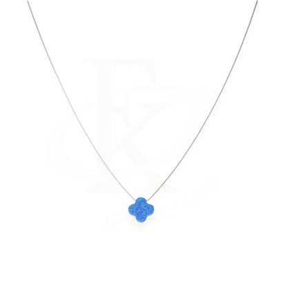 Sterling Silver 925 Blue Opal Flower Shaped Necklace - Fkjnklsl8068 Necklaces