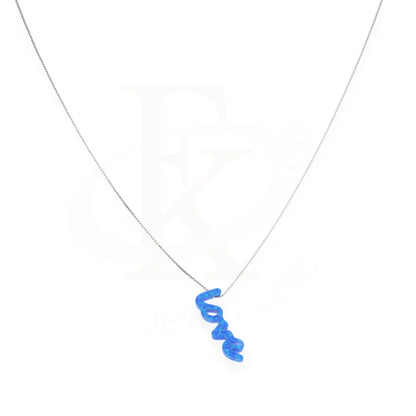 Sterling Silver 925 Blue Opal Love Shaped Necklace - Fkjnklsl8066 Necklaces