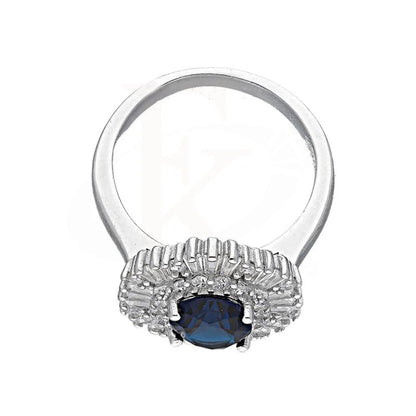 Italian Silver 925 Blue Oval Shaped Solitaire Ring - Fkjrnsl3510 Rings