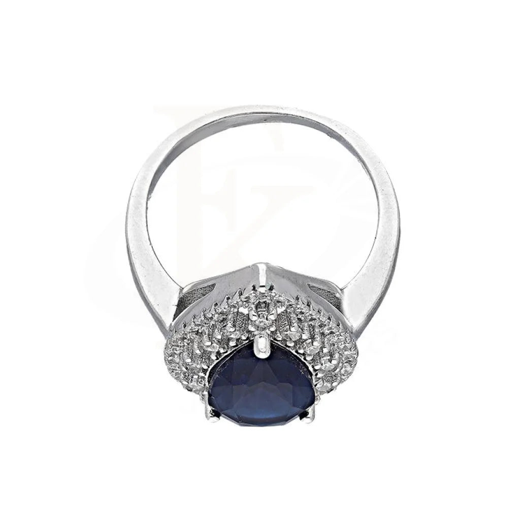 Italian Silver 925 Blue Pear Shaped Solitaire Ring - Fkjrnsl3506 Rings