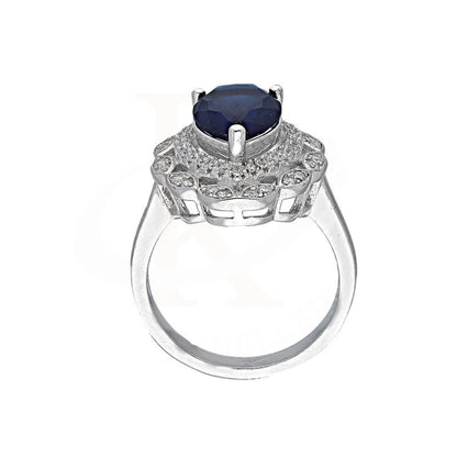 Italian Silver 925 Blue Pear Shaped Solitaire Ring - Fkjrnsl3514 Rings