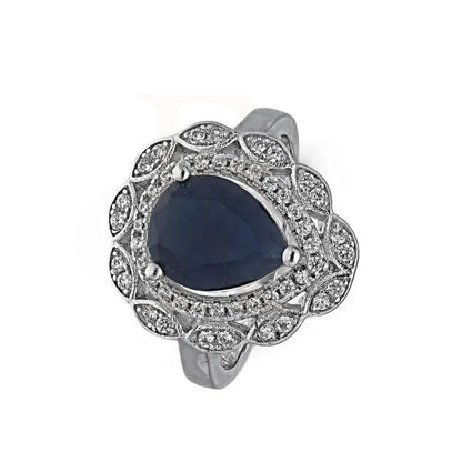 Italian Silver 925 Blue Pear Shaped Solitaire Ring - Fkjrnsl3514 Rings