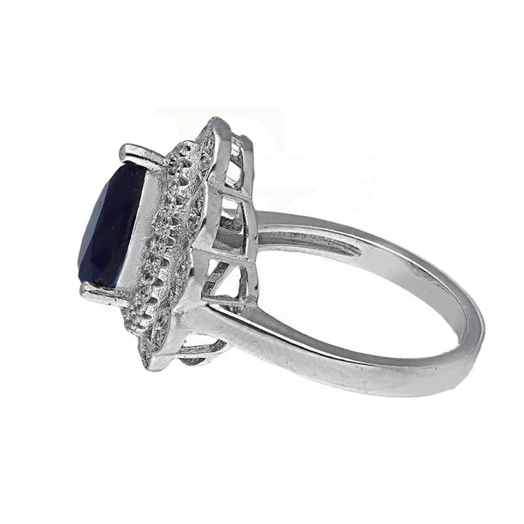 Italian Silver 925 Blue Pear Shaped Solitaire Ring - Fkjrnsl3514 Rings