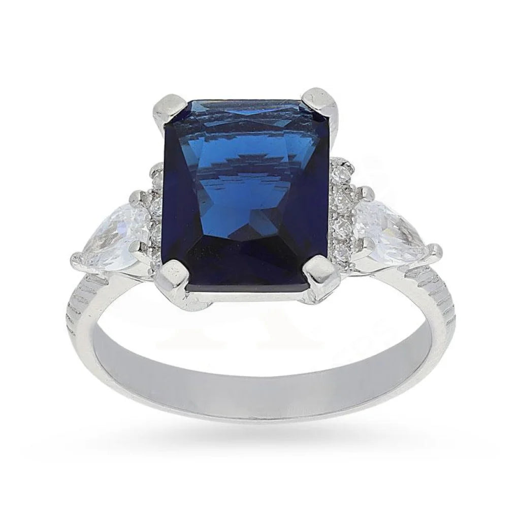 Italian Silver 925 Blue Solitaire Ring - Fkjrnsl2274 Rings