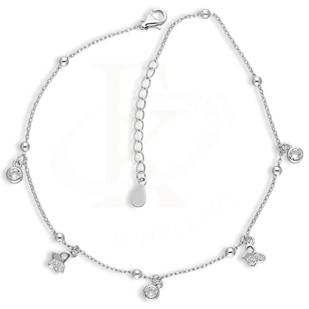 Sterling Silver 925 Butterflies Anklet - Fkjanklsl2019 Anklets