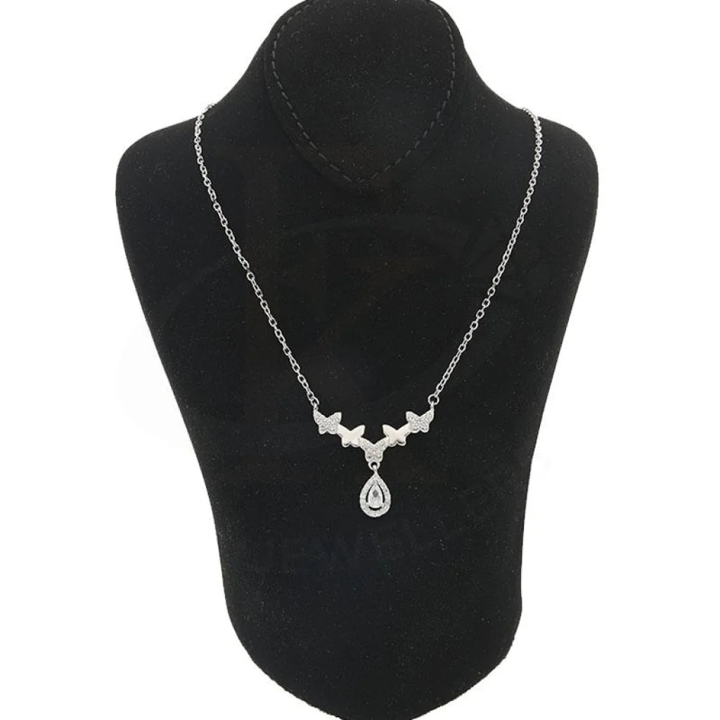 Italian Silver 925 Butterflies With Hanging Pear Necklace - Fkjnklsl2200 Necklaces