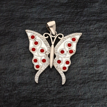 Sterling Silver 925 Luxury Statement Butterfly Pendant - Fkjpndsl8596 Necklaces