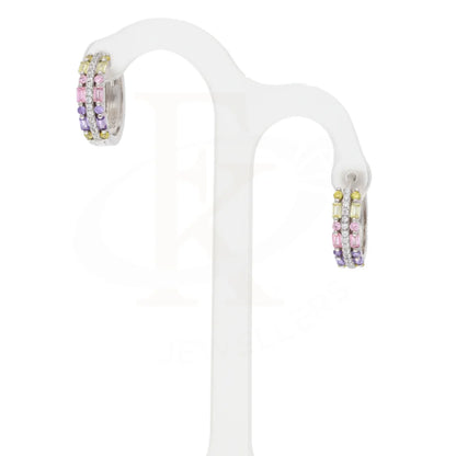 Sterling Silver 925 Colored Zirconium Hoop Earrings - Fkjernsl5879